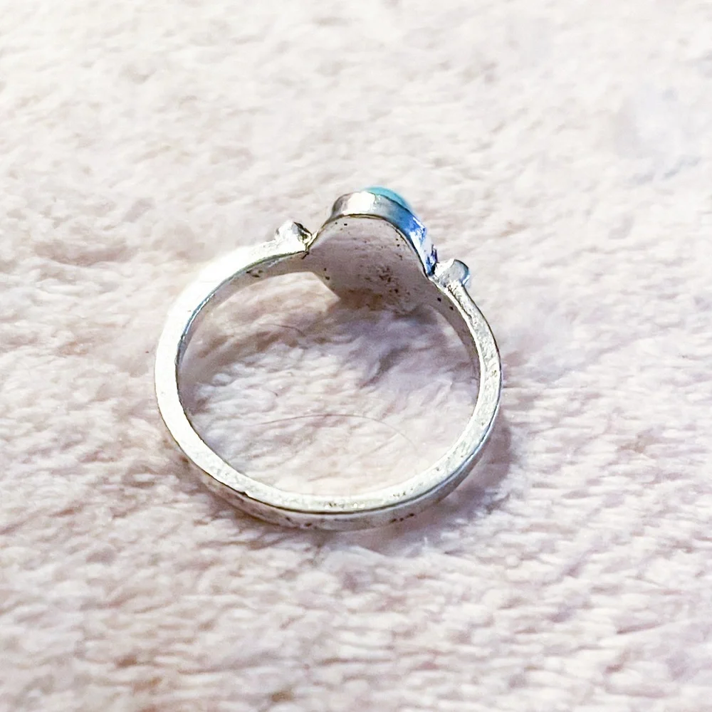 🌹Silver Turquoise Ring Size 7.5 - Picture 2 of 2
